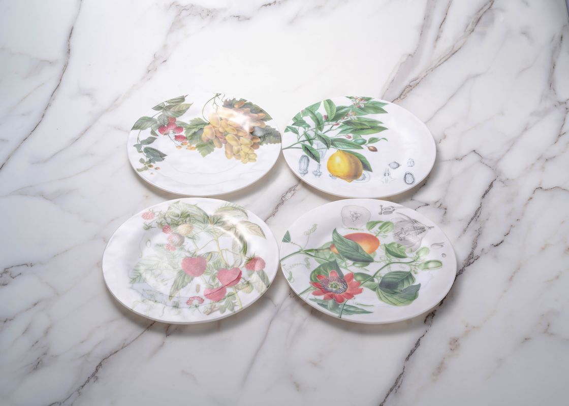 Odorless Fruit Printed 100% A5 Melamine Dinnerware Sets